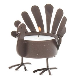 tag 770212 Standing Turkey Tealight, 2.5 x 2.75 x 2.75, Antique Bronze