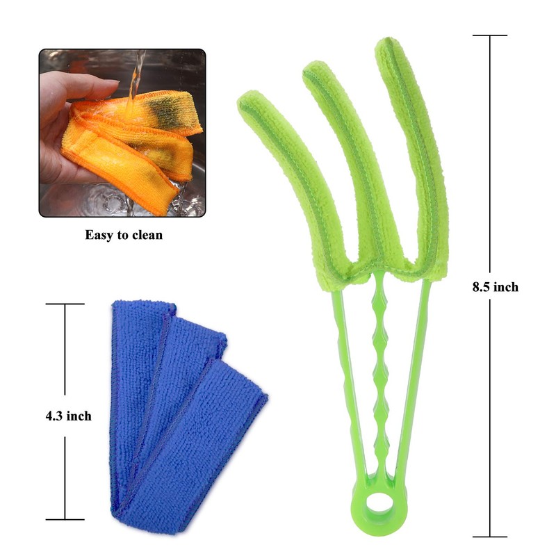Hiware Window Blind Duster Brush with 5 Microfiber Sleeves -