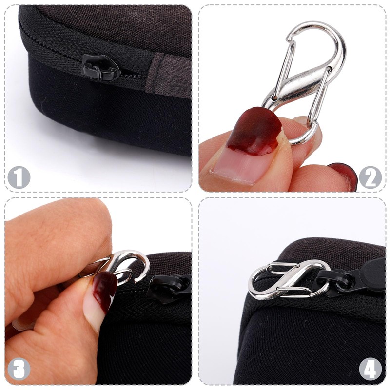 20pcs Double Opening Zipper Pull Replacement, Detachable Metal Snap Hook