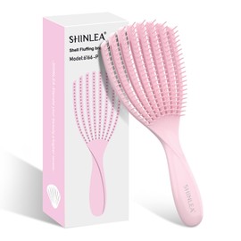 SHINLEA Detangler Brush for Curly Hair, Hairbrush for Wet Dry Thick Thin, Easily Comb Through Curl Hair and Reduces Breakage, Curly Brush for Women Men Kid (Pink)