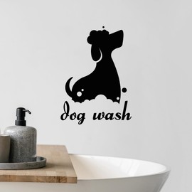 Vinyl Wall Decal Dog Wash Washing Station Decor Puppy Pet Grooming Salon Decoration Stickers Mural (3981ig)