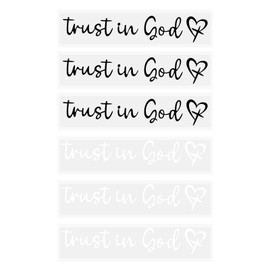 6 Pcs Trust in God Rearview Mirror Stickers, 4” Waterproof High-Adhesion Christian Mirror Decals, Daily Commute Car Interior Faith-Based Decor for Inspirational Road Trip Personalizing