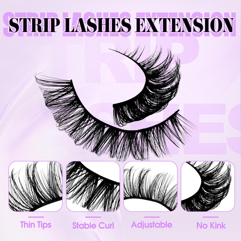 Nature Look Cluster Lashes Wispy Individual Eye Lashes DIY Natural