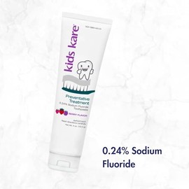 Kids Kare 0.24% Sodium Fluoride Toothpaste, Berry Flavor, 4 Oz, 1 Ct | Helps Strengthen Enamel, Supports Remineralization, Kids Toothpaste for Daily B