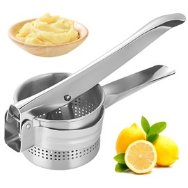 Potato Ricer, 15oz Stainless Steel Potato Masher with Ergonomic Handle Heavy Duty Ricer for Mashed Potatoes & Potatoes Press Kitchen Gadget