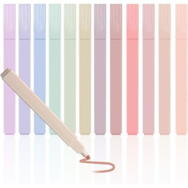 QBDIANGEN 12 Pack Pastel Highlighters, Mild Assorted Colours, Soft Chisel Tip, Multicolor Morandi Color Textmarker Pens for Journals, Bibles, Notebooks, School & Office Supplies (Modern)