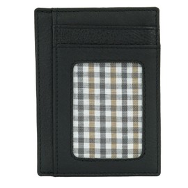 Manza Card Case Men's Wallet Super Smart Wallet for Debit Cards and Banknotes Genuine Leather RFID Blocker, black, Contemporary