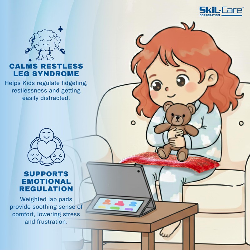 Skil-Care Weighted Rectangular Lap Pad Blue Gel, 7lbs - Vinyl