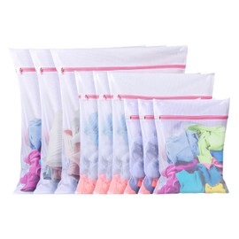 ZHIYUQL Pack of 10 Laundry Net for Washing Machine, Laundry Bag, Laundry Bag with Zip, Large Mesh Laundry Bags for Shirts, Bras, Socks, Shoes, Jumper, Baby Clothes (3 Sizes)
