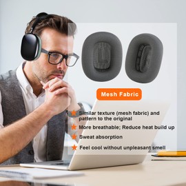 Earrock Ear Pads for AirPods Max Earmuffs Cloth Ear Cushions Cover Ear Cuffs Earpads Headphone Accessories with Knit-mesh Canopy, Memory Foam and Magnet Green