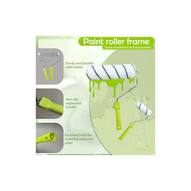 Paint Roller Kit with Extension Pole, 28 PCS Set, 2-4