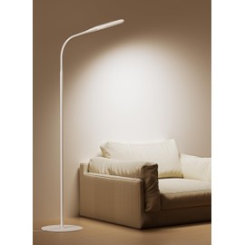 deeloop LED Floor Lamp, CRI 95+ Bright Floor Lamps for Bedroom with 4 Hours Auto Off, Stepless Dimming & 3000K-6000K Colors Standing Lamp for Living Room with 360° Rotation Reading Lamp for Office