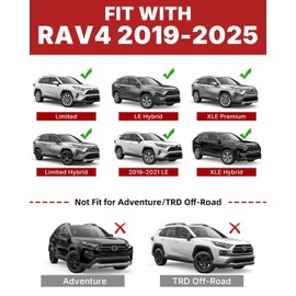 Richeer 300LBS Roof Rack Cross Bars for 2019-2025 RAV4 with Side Rails, Aluminum Cargo Racks Rooftop Luggage Carrier Canoe Kayak Bicycle(Not for Adventure/TRD Off-Road/22-25LE)