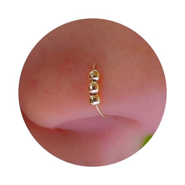 Tiny Gold Nose Ring - Snug Nose Piercing - 14K