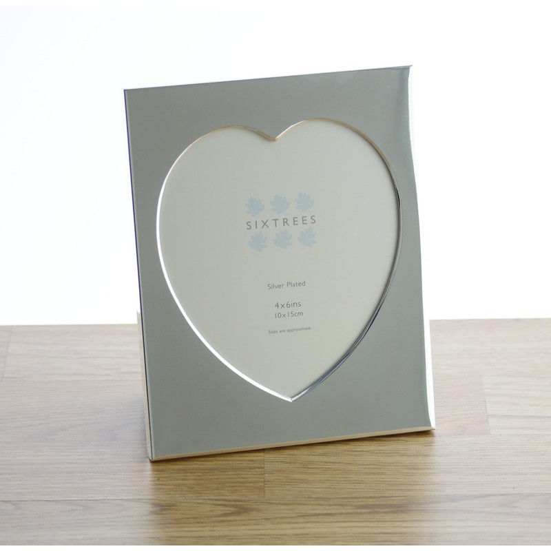 Sixtrees Romeo Heart Shaped silver plated photo frame for a