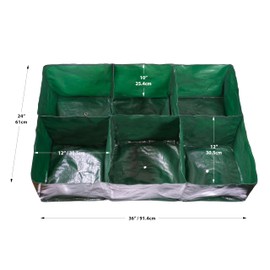 Techsol Raised Garden Bed Planter Boxes Outdoor Grow Bags for Growing Herbs, Flower and Vegetables - 3ft x 2ft 6 Grid Box - Twin Pack Kit