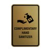 Signs ByLITA Portrait Round Complimentary Hand Sanitizer Sign (Brushed Gold)