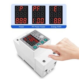 SXCKMWA 63A Automatic Reconnect Over and Under Voltage Over Current Leakage Protection Surge Protect Protector Relay kwh Power