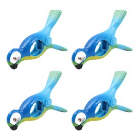 WANGCL 4PCS Beach Towel Clips For Sun Loungers Novelty Towel Pegs For Holiday Chair Pool Beach-Parrot Style
