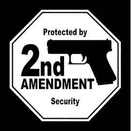 CCI Protected by 2nd Amendment Security Decal Vinyl Sticker|Cars Trucks Vans Walls Laptop| White |5.5 x 5.5 in|CCI1634