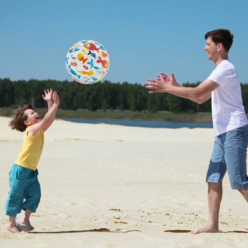 Ezzo Inflatable Beach Balls, 20" Lively Print Summer Water Toys