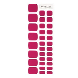 Tiras de gel semicuradas para uñas de los pies Wekcekcek, 32 pegatinas de gel para uñas de los pies de color rojo rosado; funcionan con cualquier lámp