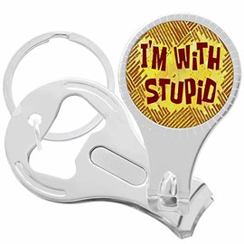 Im with Stupid Nail Clippers Plus Bottle Opener Keychain