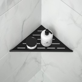 RTS 10 Inch Matte Black Stainless Steel Recessed Corner Shelf Modern Design No Drilling Required for Bathroom USA StockColor: Black