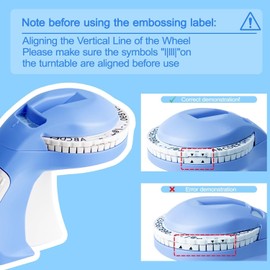 ACETONER Embossing Label Maker Machine with 5 Black Tapes, 3D Omega S Vintage 3D Embosser, Old School Handheld Label Printer, Portable Retro Manual Embossed Labeler for Home Office School DIY (Blue)