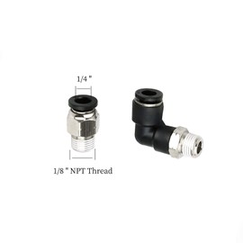 Hamineler 24 PCS Pneumatic Straight Plastic Connectors, 1/8inch NPT Thread 1/4inch Tube OD Pneumatic Elbow and Straight Combination Connect Fittings