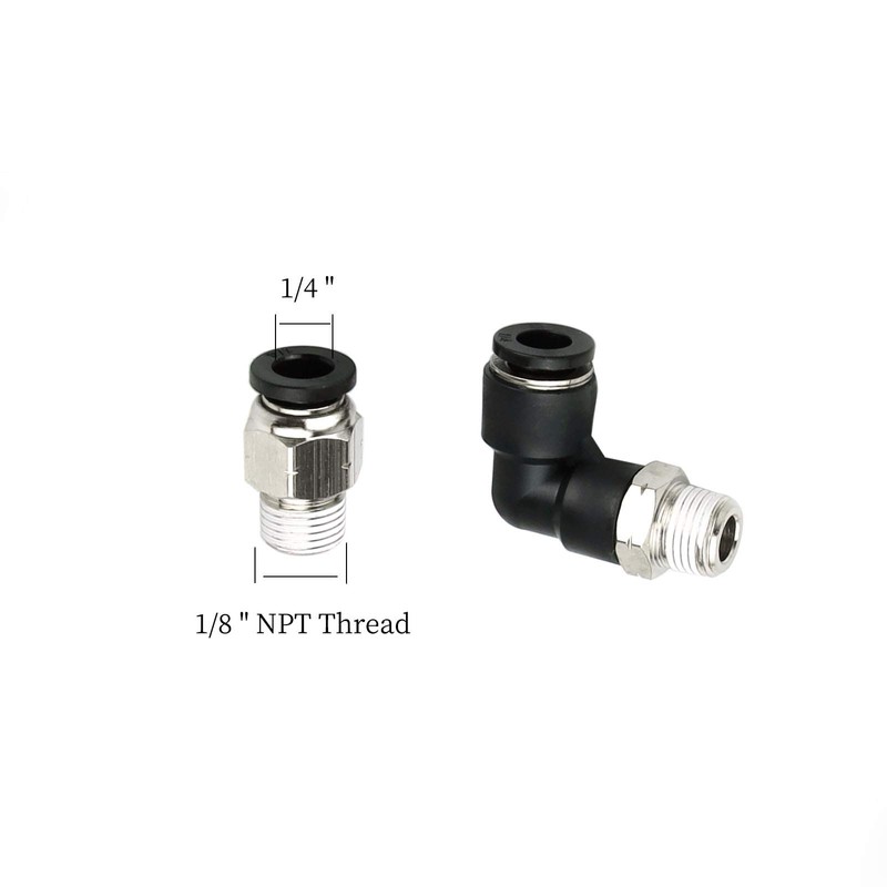 Hamineler 24 PCS Pneumatic Straight Plastic Connectors, 1/8inch NPT Thread