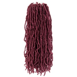 Niseyo Faux Locs Crochet Hair 14 Inch Soft locs, 6 Packs Short Crochet Locs Pre Looped Crotchet Straight Synthetic Hair Extensions (118#, Burgundy)