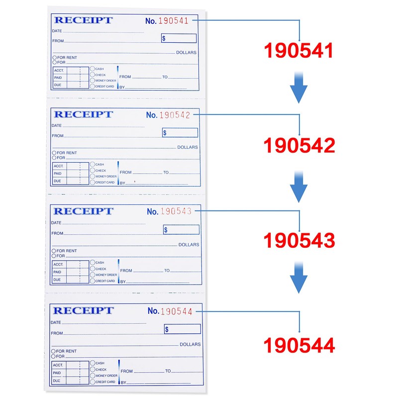 Receipt Book with Carbon Copies, 2-Part carbonless, 100 Sets per