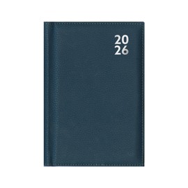 2026 A5 Diary Week To View - Compact Navy Blue Faux Leather Planner - Lightweight Portable Organiser - Handbag School Travel Diary