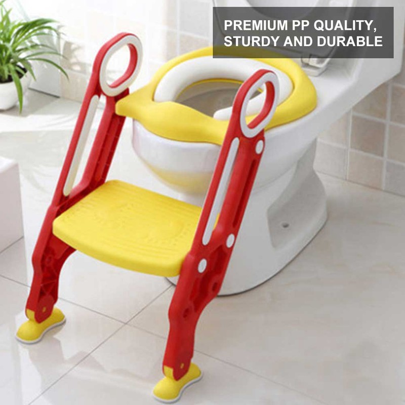 Baby Toddler Soft Toilet Chair Ladder Adjustable Safety Potty Training