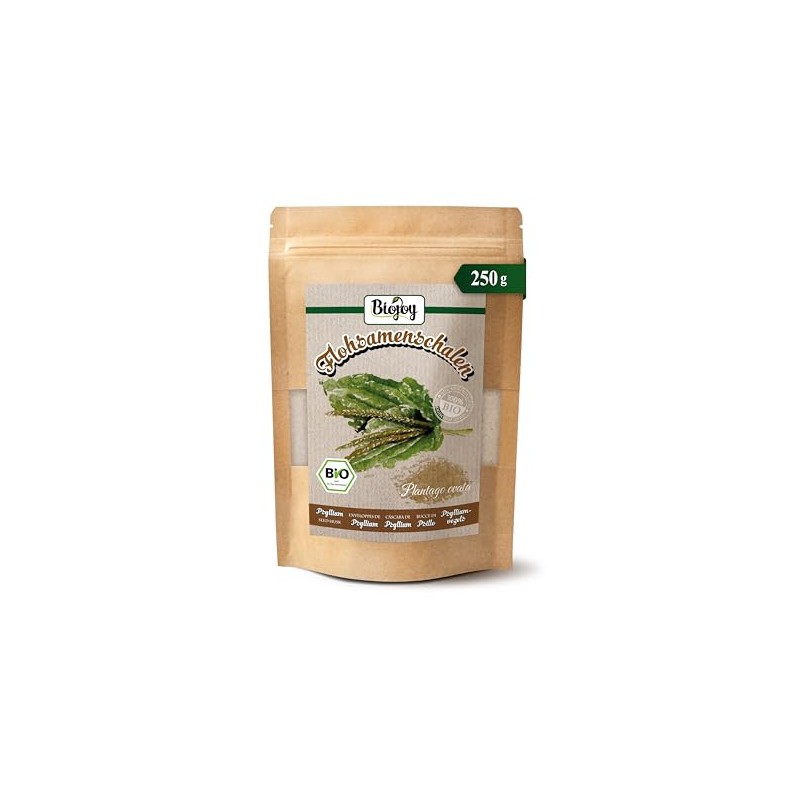 Biojoy Organic psyllium husks (250 g), 99% purity Plantago ovata,
