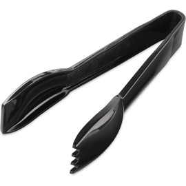 Carlisle FoodService Products Carly Plastic Salad Tong, Serving Utensils for Catering, Home, Restaurant, Parties, Buffet, 9.03 X 1.75 X 3 Inches, Black