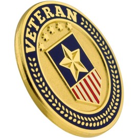 PinMart Veteran American Flag Pin – Patriotic American Lapel or Hat Pin – Proud to be Retired Army, Navy, Air Force or Marine Corps – Gold Plated Enamel with Secure Clutch Back