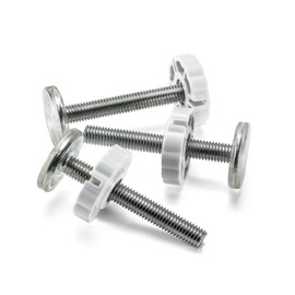 Pack of 4 Pressure Mounting Baby Gate Threaded Axle Rod, M10 x 80 mm Bolt Set for Baby Safety Gate Pet Dog Door Stair Gate (White)