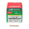 TIMCO C2 Strong-Fix Multi-Purpose Premium Countersunk Gold Woodscrews - 4.0