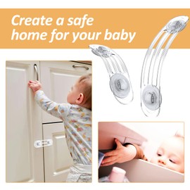 Septeamay Child Safety Cabinet Transparent, Pack of 12 Cabinet Safety Baby for Drawers, Two Size Drawer Lock Baby for Children, Premium Child Safety Drawers for Gluing No Drilling