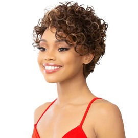It's A Wig Curly Short Pixie Cut Wig With Bangs TIA (Cool Blonde)
