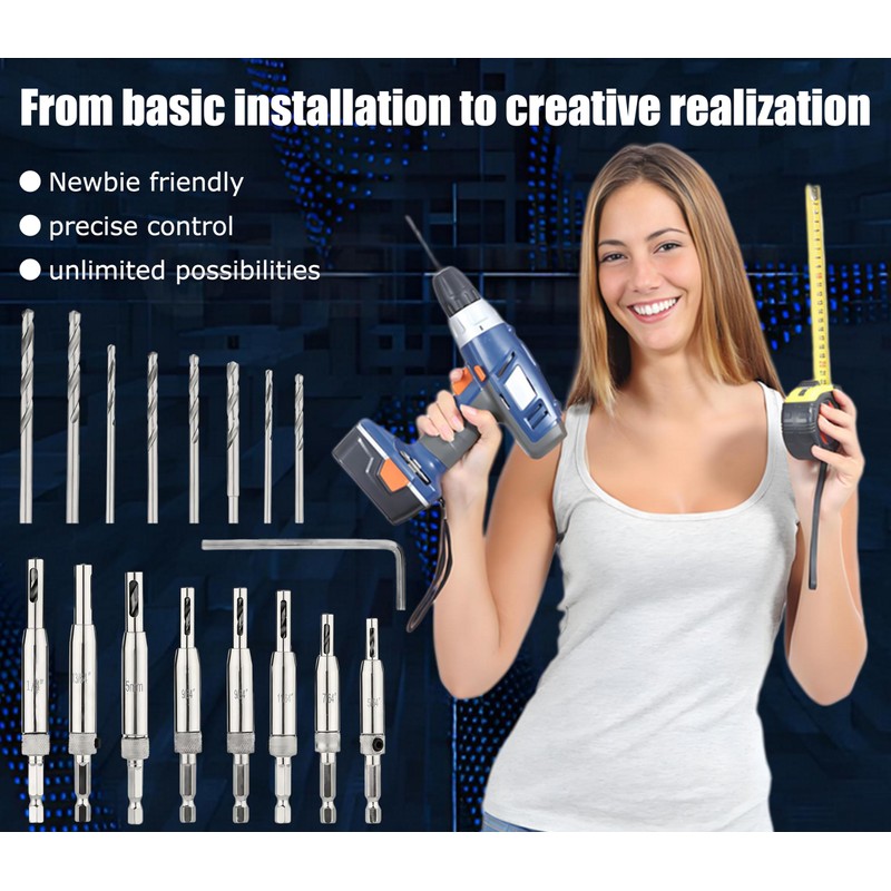Self Centering Drill Bit Set, Be Compatible with 1/4 in