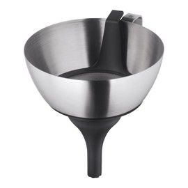 WMF 3-in-1 Multifunctional Funnel 18 cm, with Removable Reducing Funnel and Sieve, Cromargan Matte Stainless Steel, Plastic, Dishwasher Safe