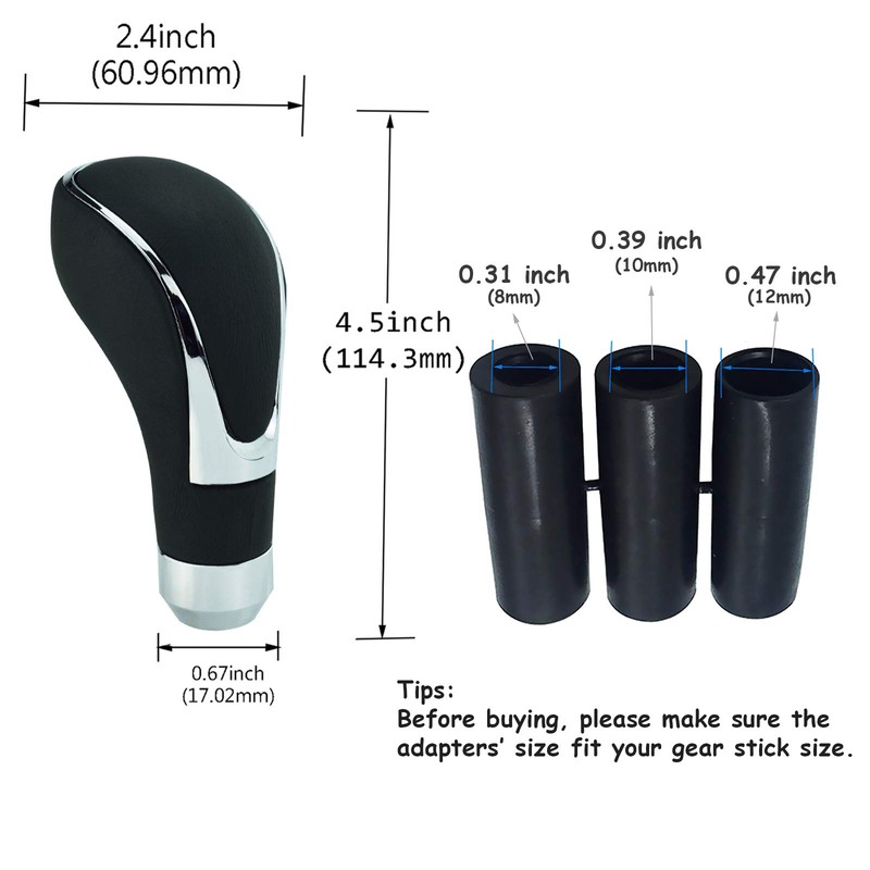 Abfer Leather Shift Knob Cool Car Gear Stick Shifter Lever