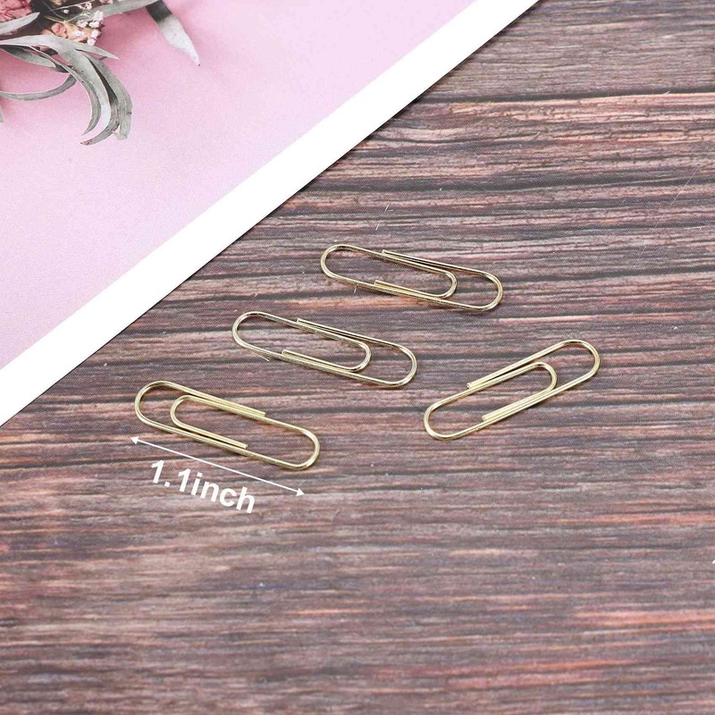 JAVERGGN Gold Office Clips in Elegant Magnetic Marble Clip Holder,