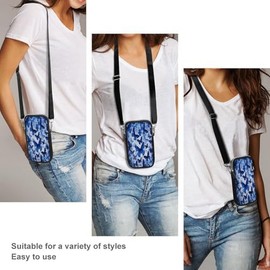 Bolso para teléfono celular con mariposas azules con correa desmontable, pequeñas bolsas cruzadas para hombres y mujeres, mini bolsa para teléfono celular, cartera para teléfono inteligente