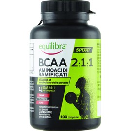 Equilibra Integratori Alimentari, Aminoacidi Ramificati, Integratore per Sportivi, a Base di Aminoacidi a Catena Ramificata (BCAA), con Vitamina B6, 100 Compresse