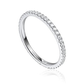 Ladylike Moissanite Wedding Band Full Eternity Rings for Women Sterling Silver 0.44-0.57 Carat D Color VVS1 Stackable Engagement Anniversary Band Size 4.5