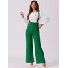 [Allegra K] Women's Suspender Jumpsuit Overalls Office Adjustable Straps Wide